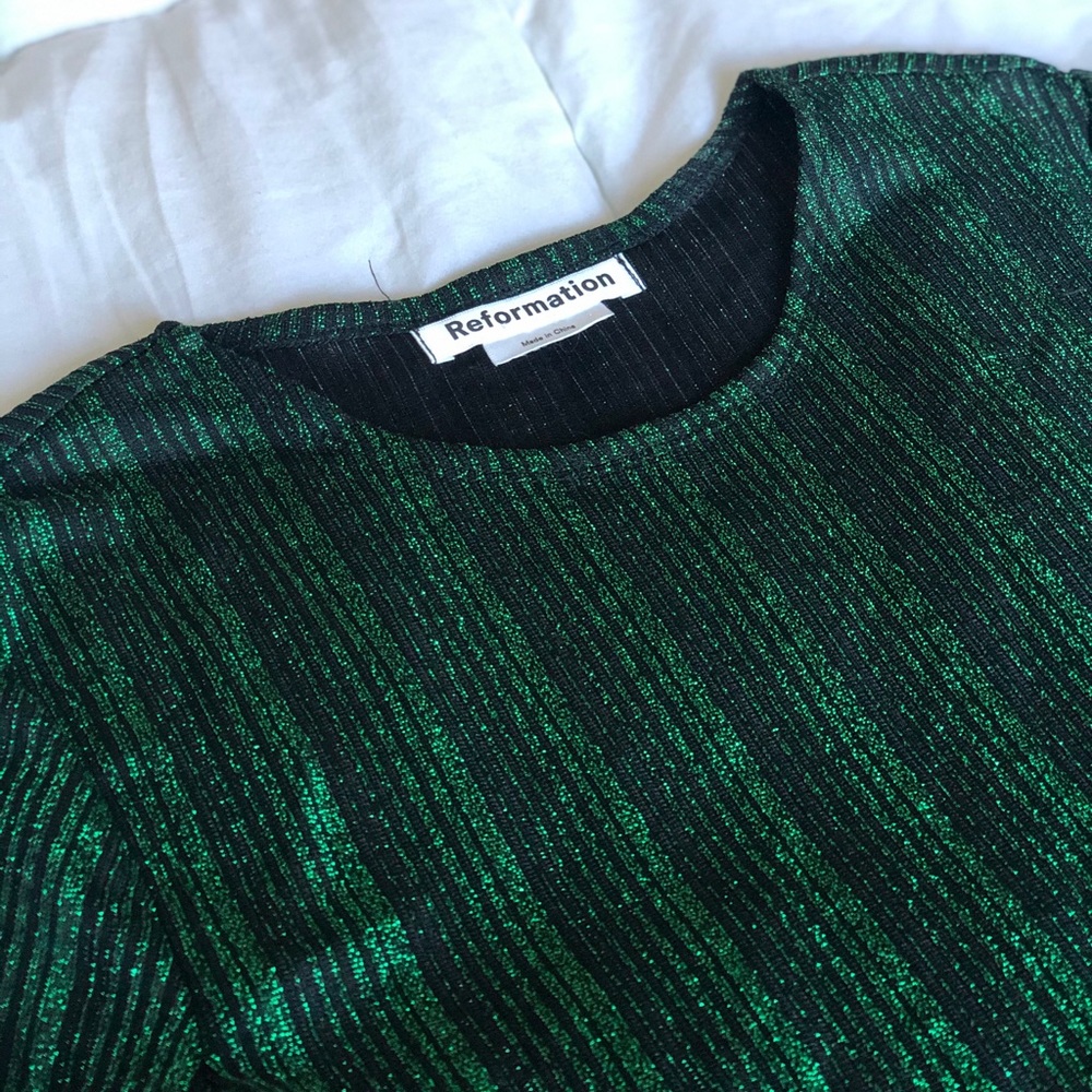 Reformation green mini dress
